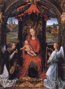 Hans Memling Madonna Enthroned with Child and Two Angels oil painting